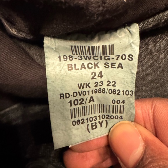 REDONE 70's Originals Cigarette Jeans in Black Sea Women's Denim Jeans Size 24 - Picture 14 of 16